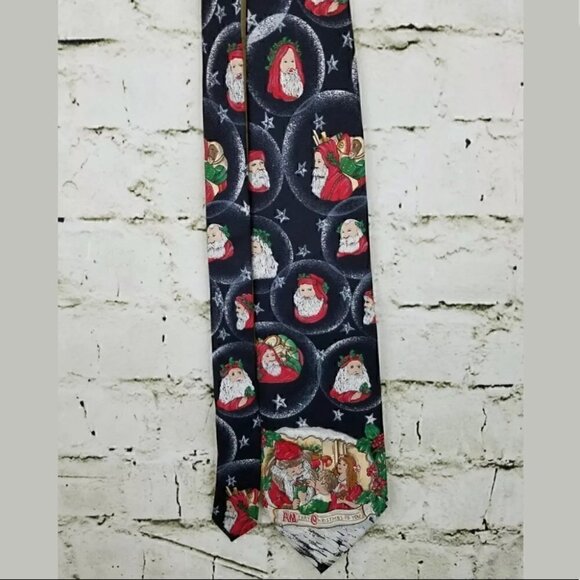 Towncraft Santa Neck Tie Christmas 100% SILK - Picture 1 of 8